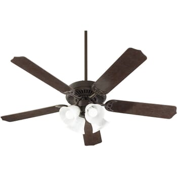 Quorum Capri Ix 4-Light 52" Indoor Ceiling Fan in Toasted Sienna with Faux Alabaster
