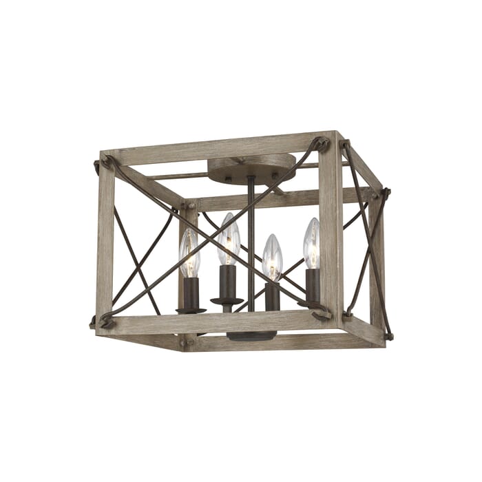 Sea Gull Thornwood 4-Light Ceiling Light in Washed Pine Sea Gull Thornwood 4-Light Ceiling Light in Washed Pine