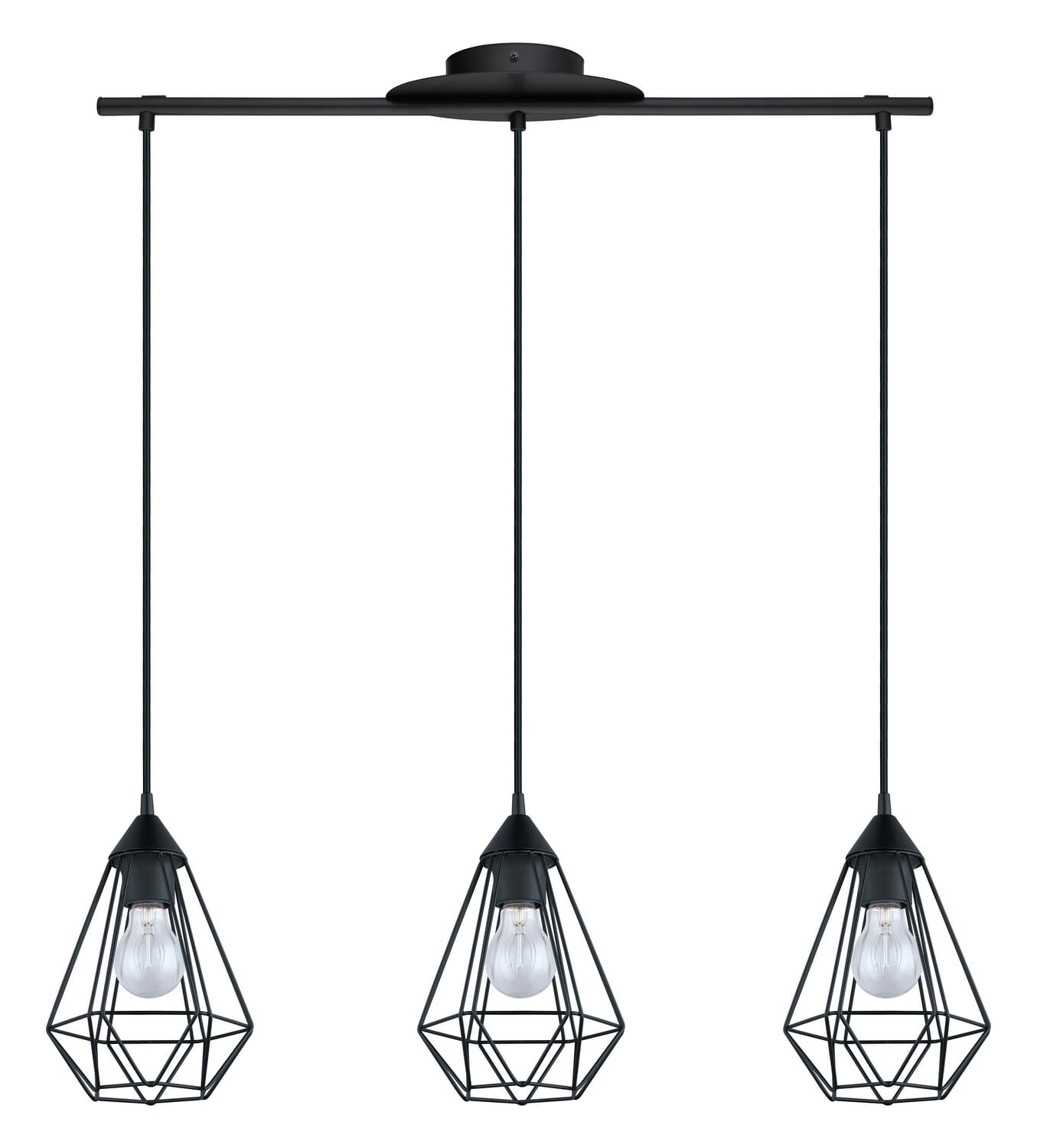 Tarbes 3-Light Pendant in Matte Black