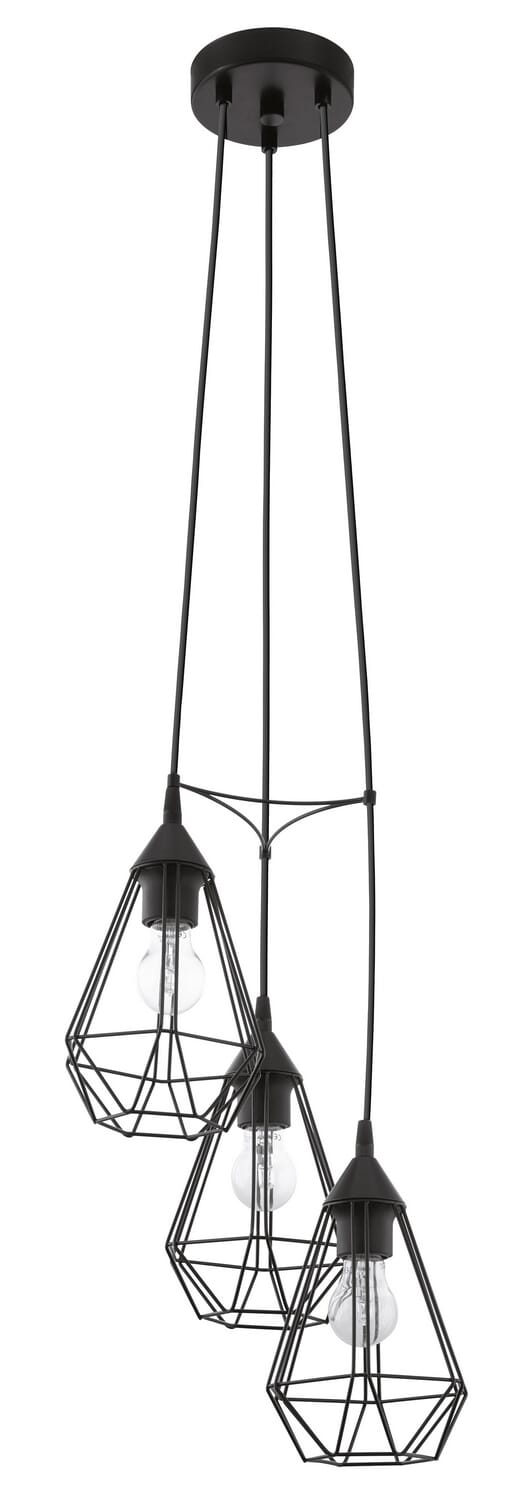 Tarbes 3-Light Pendant in Matte Black