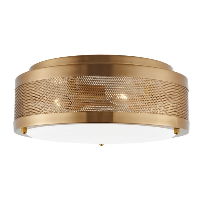 Vander 3-Light LED Flushmount Ceiling Light in Satin Brass Vander 3-Light LED Flushmount Ceiling Light in Satin Brass