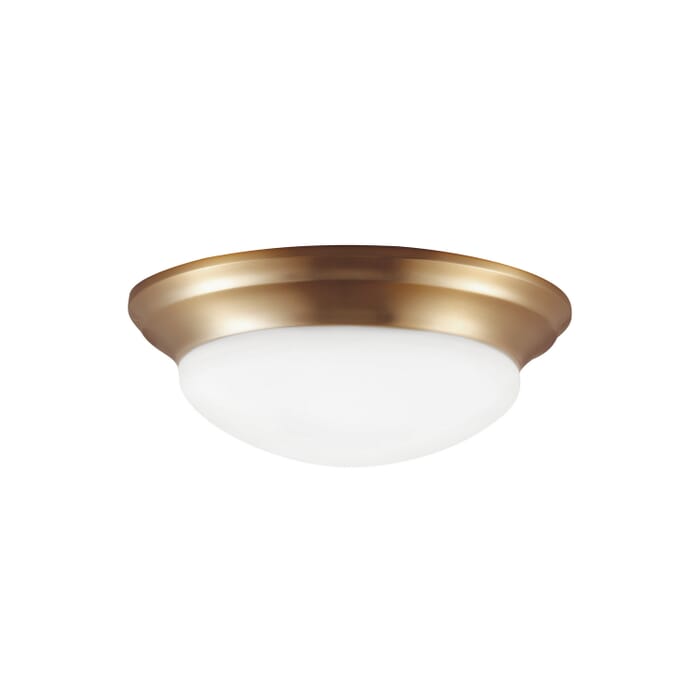Nash 1-Light Flush Mount in Satin Brass Nash 1-Light Flush Mount in Satin Brass