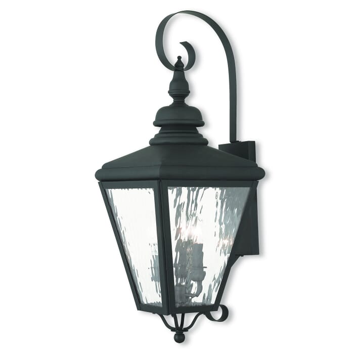 Cambridge 3-Light Outdoor Wall Lantern in Black Cambridge 3-Light Outdoor Wall Lantern in Black