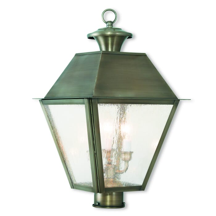 Mansfield 3-Light Post-Top Lanterm in Vintage Pewter Mansfield 3-Light Post-Top Lanterm in Vintage Pewter