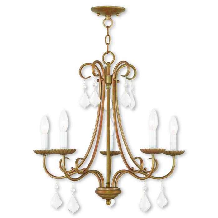 Daphne 5-Light Chandelier in Antique Gold Leaf Daphne 5-Light Chandelier in Antique Gold Leaf