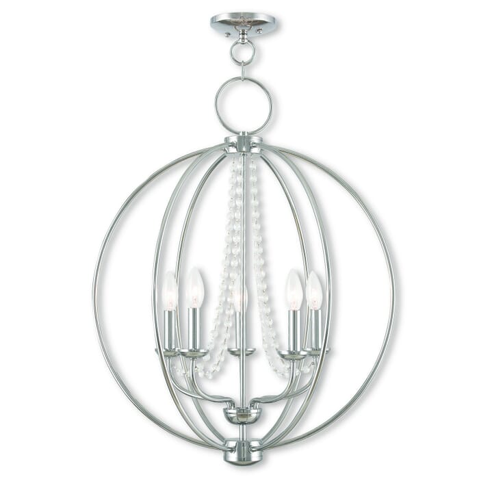 Arabella 5-Light Chandelier in Polished Chrome Arabella 5-Light Chandelier in Polished Chrome