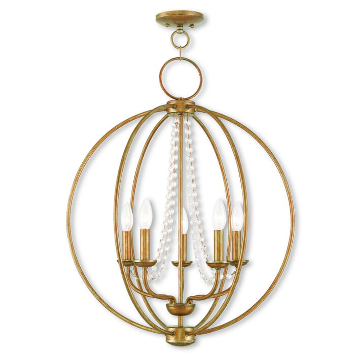 Arabella 5-Light Chandelier in Antique Gold Leaf Arabella 5-Light Chandelier in Antique Gold Leaf