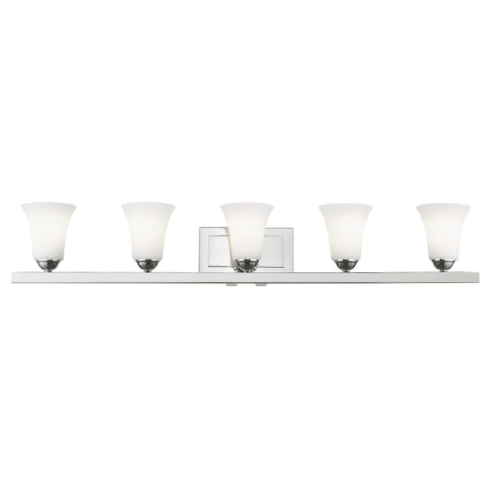 Ridgedale 5-Light Bathroom Vanity Light in Polished Chrome Ridgedale 5-Light Bathroom Vanity Light in Polished Chrome