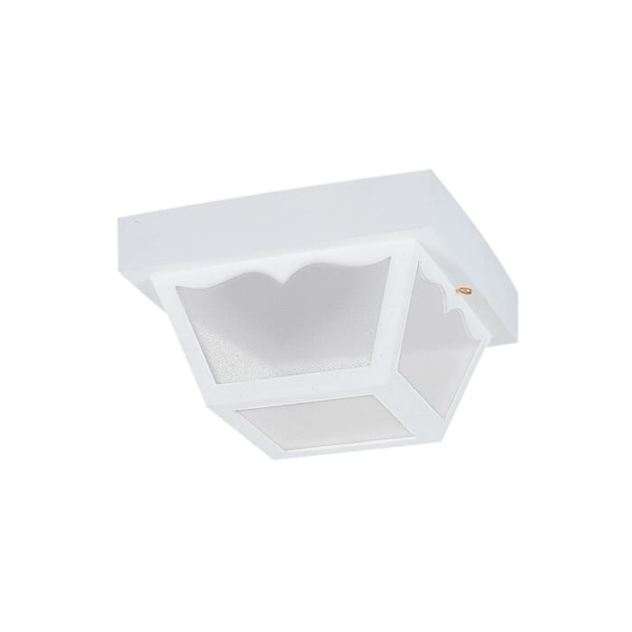 Outdoor Ceiling 1-Light Outdoor Flush Mount in White Outdoor Ceiling 1-Light Outdoor Flush Mount in White