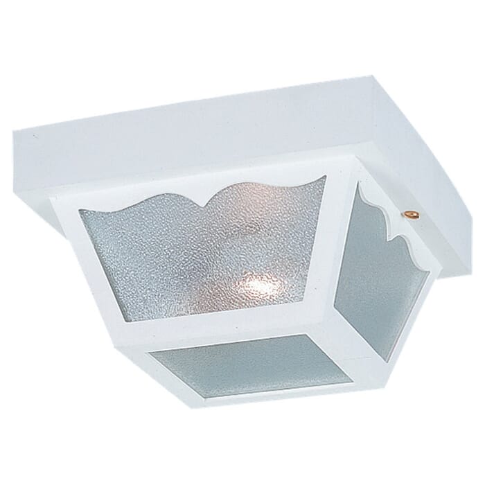 Outdoor Ceiling 2-Light Outdoor Flush Mount in White Outdoor Ceiling 2-Light Outdoor Flush Mount in White