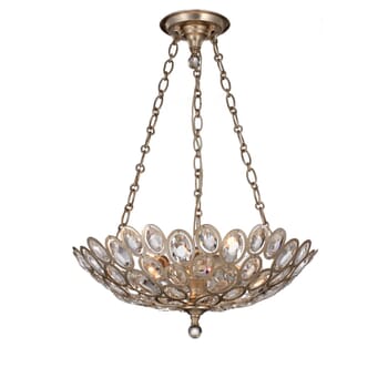 Crystorama Sterling 3-Light 12" Transitional Chandelier in Distressed Twilight with Hand Cut Crystal Crystals