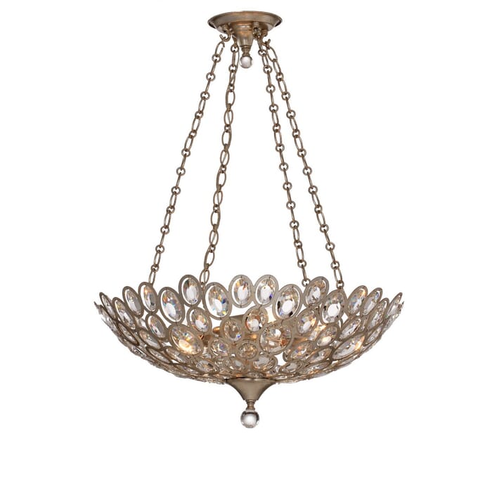 Crystorama Sterling 5-Light 14" Transitional Chandelier in Distressed Twilight with Hand Cut Crystal Crystals Crystorama Sterling 5-Light 14" Transitional Chandelier in Distressed Twilight with Hand Cut Crystal Crystals