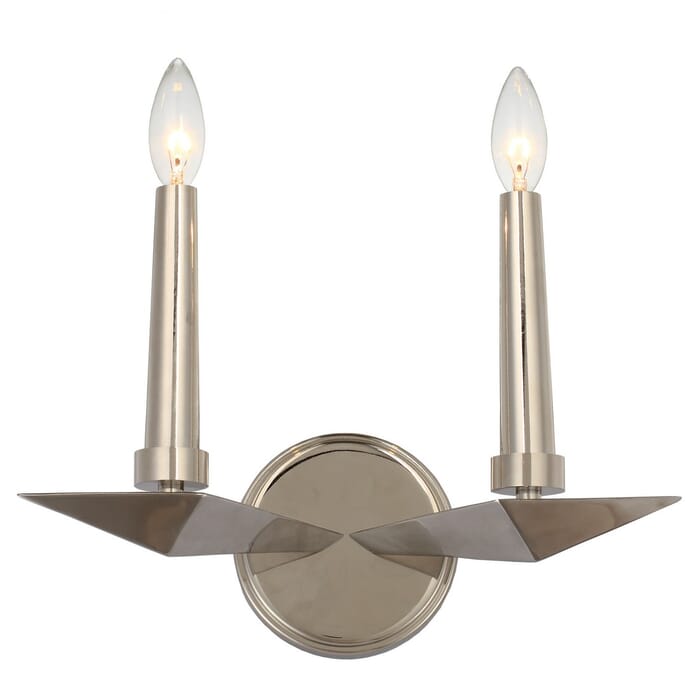 Crystorama Palmer 2-Light 14" Wall Sconce in Polished Nickel Crystorama Palmer 2-Light 14" Wall Sconce in Polished Nickel