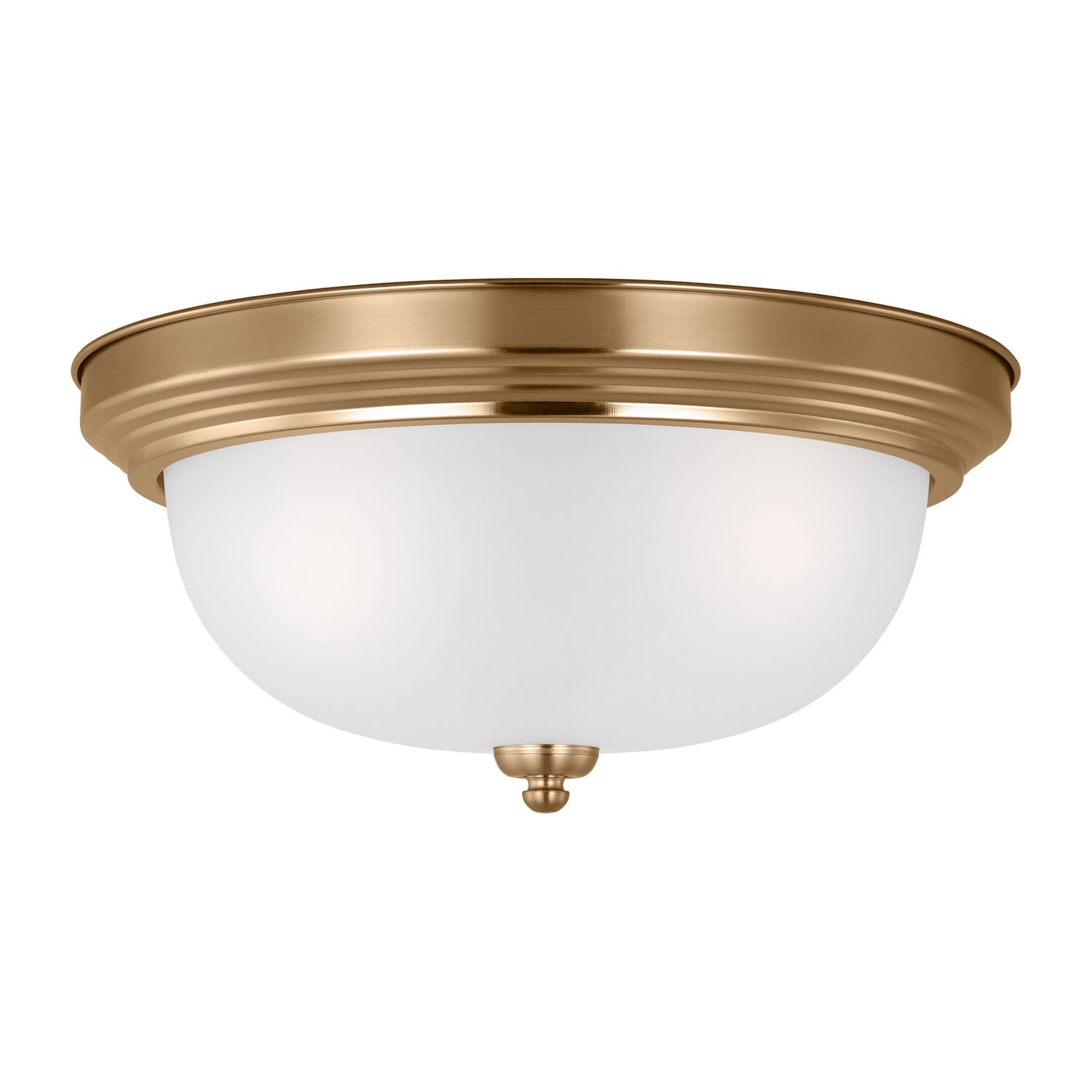 Geary 3-Light Flush Mount in Satin Brass