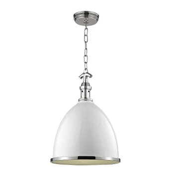 Hudson Valley Viceroy 18" Mini Pendant in White and Polished Nickel