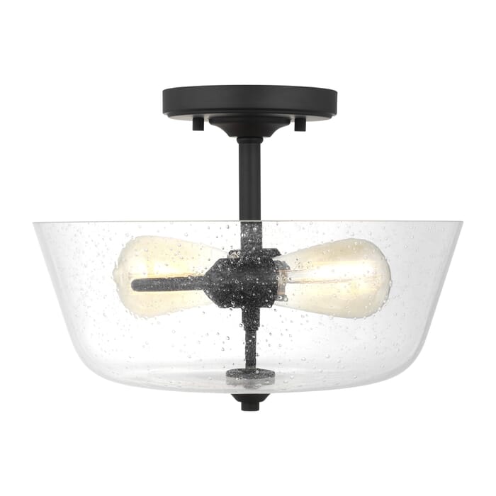 Sea Gull Belton 2-Light Ceiling Light in Midnight Black Sea Gull Belton 2-Light Ceiling Light in Midnight Black