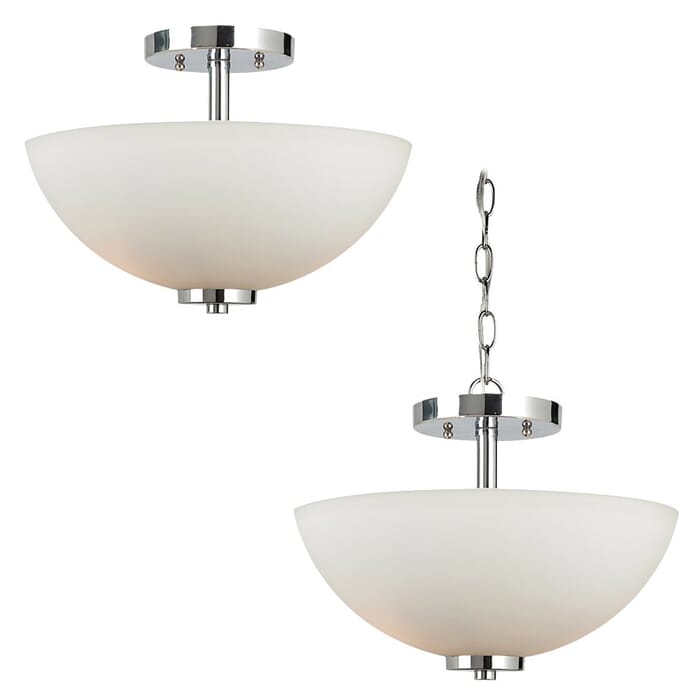 Sea Gull Oslo 2-Light 14" Ceiling Light in Chrome Sea Gull Oslo 2-Light 14" Ceiling Light in Chrome