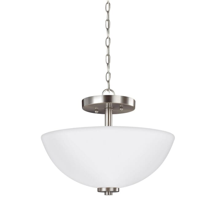 Sea Gull Oslo 2-Light 14" Ceiling Light in Brushed Nickel Sea Gull Oslo 2-Light 14" Ceiling Light in Brushed Nickel