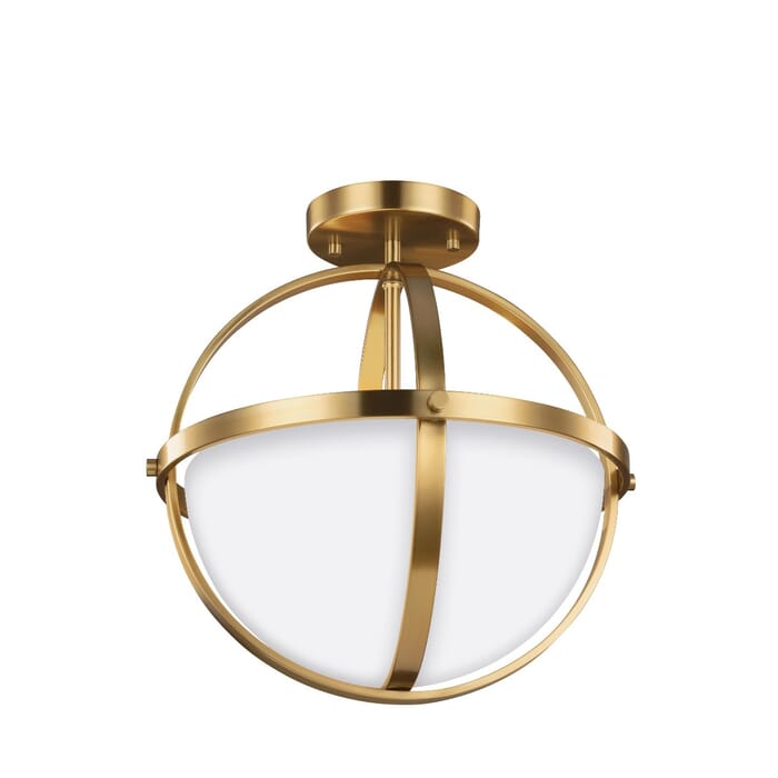 Sea Gull Alturas 2-Light Globe Ceiling Light in Satin Brass Sea Gull Alturas 2-Light Globe Ceiling Light in Satin Brass