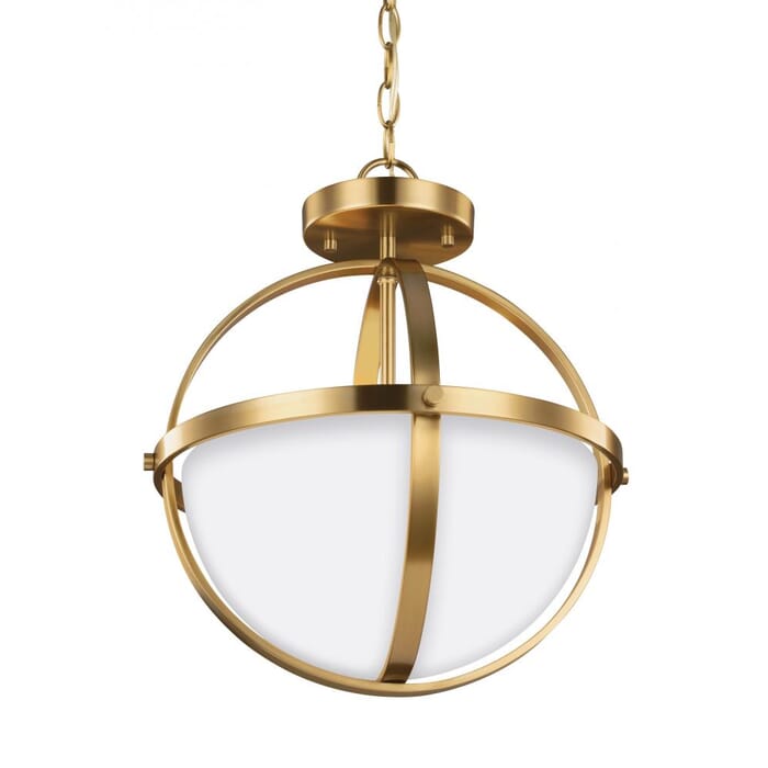 Sea Gull Alturas 2-Light Ceiling Light in Satin Brass Sea Gull Alturas 2-Light Ceiling Light in Satin Brass