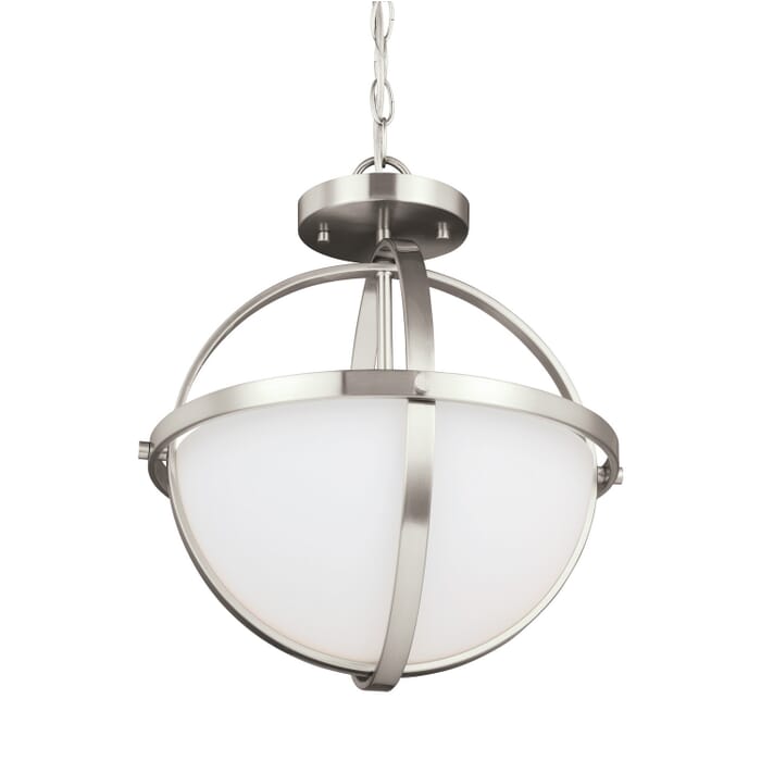 Alturas 2-Light Semi-Flush Convertible Pendant in Brushed Nickel Alturas 2-Light Semi-Flush Convertible Pendant in Brushed Nickel