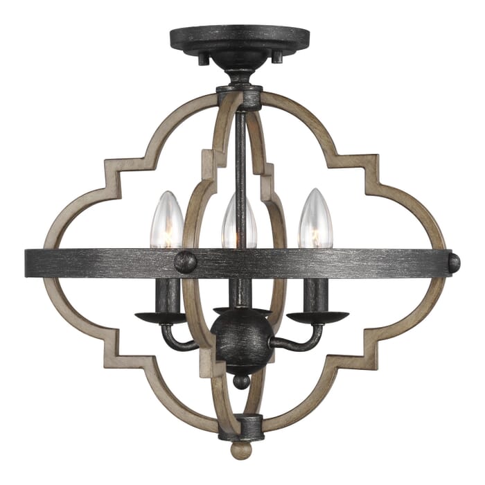 Socorro 3-Light Semi-Flush Mount in Stardust Socorro 3-Light Semi-Flush Mount in Stardust