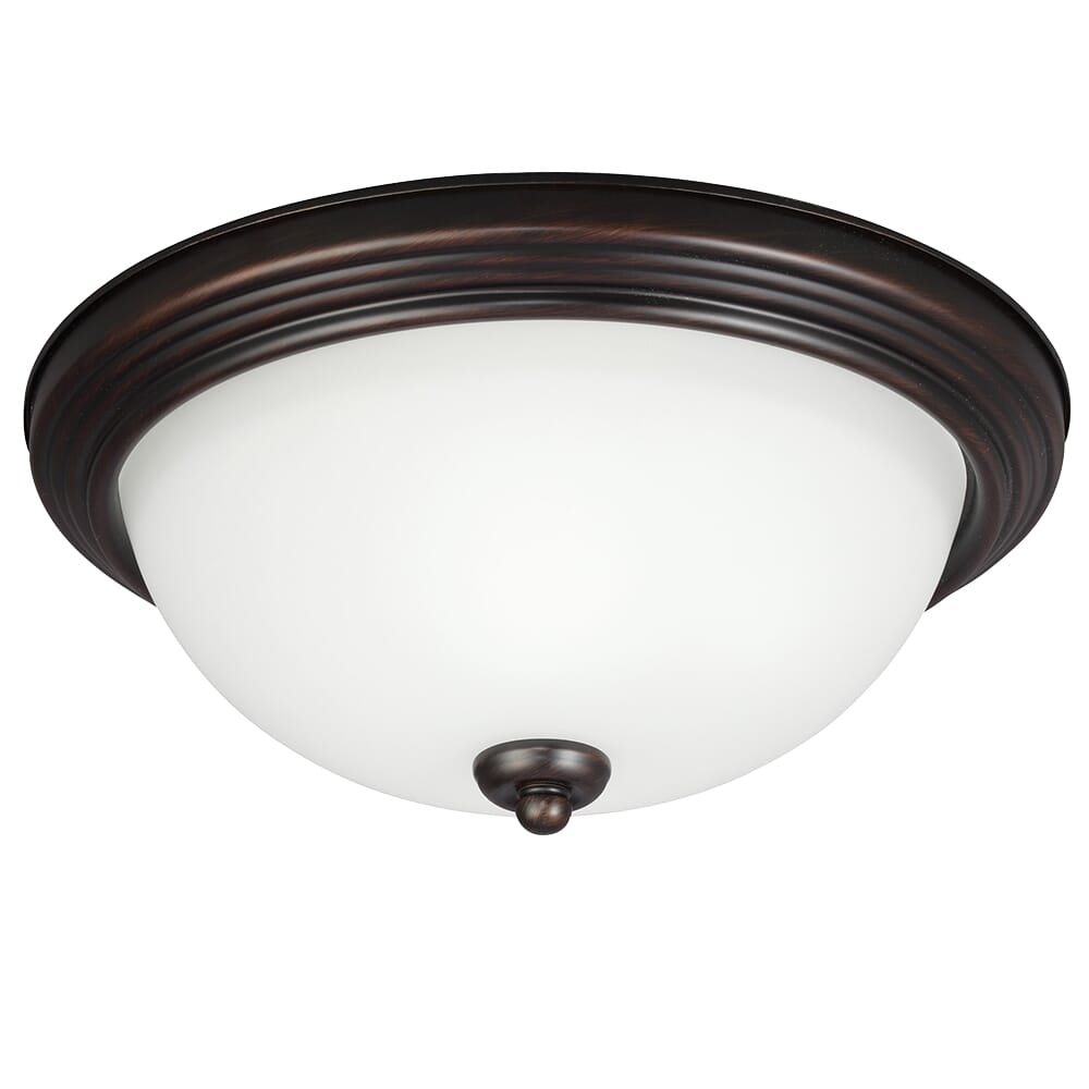 Geary 1-Light Flush Mount in Bronze