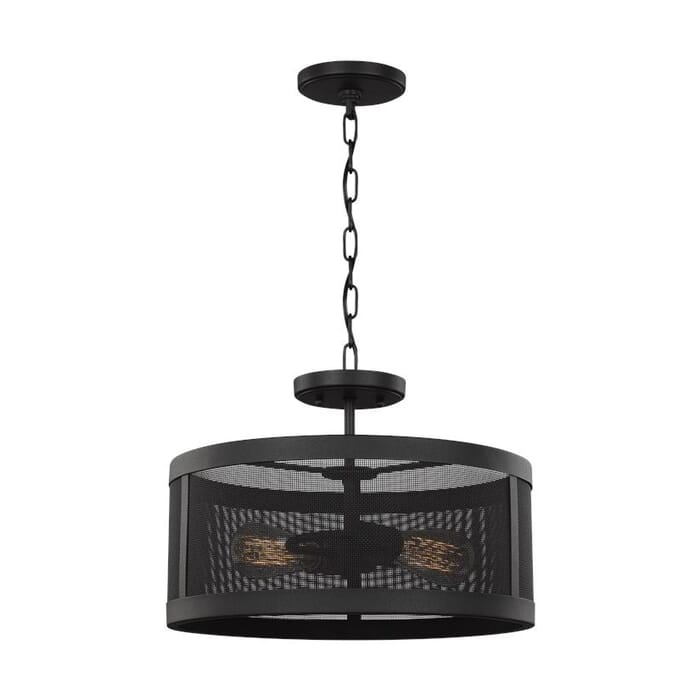 Gereon 2-Light Semi-Flush Convertible Pendant in Black Gereon 2-Light Semi-Flush Convertible Pendant in Black