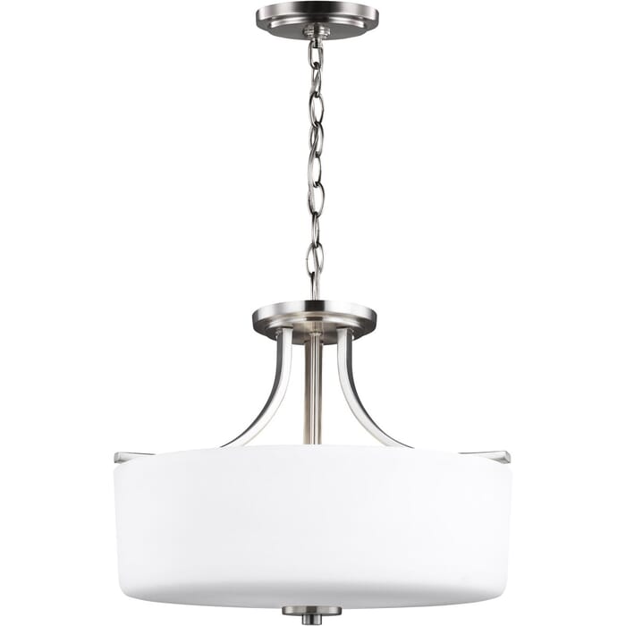 Sea Gull Canfield 3-Light Ceiling Light in Brushed Nickel Sea Gull Canfield 3-Light Ceiling Light in Brushed Nickel