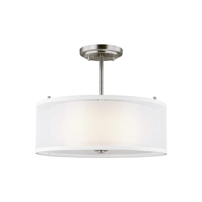 Sea Gull Elmwood Park 2-Light LED Ceiling Light in Brushed Nickel Sea Gull Elmwood Park 2-Light LED Ceiling Light in Brushed Nickel