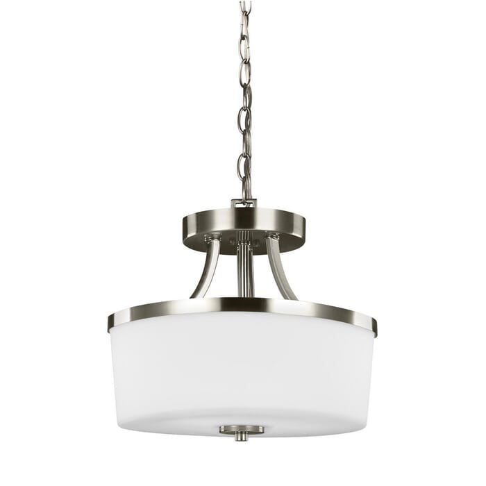 Sea Gull Hettinger 2-Light Ceiling Light in Brushed Nickel Sea Gull Hettinger 2-Light Ceiling Light in Brushed Nickel