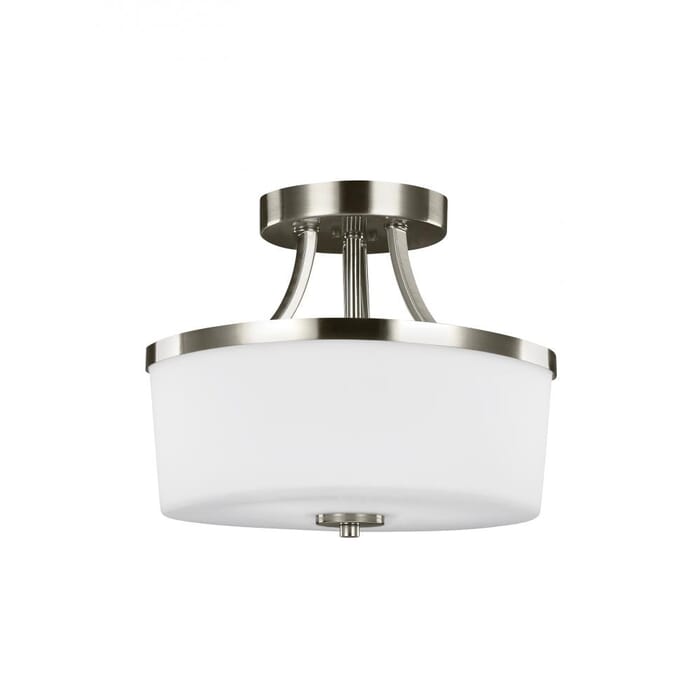 Sea Gull Hettinger 2-Light Ceiling Light in Brushed Nickel Sea Gull Hettinger 2-Light Ceiling Light in Brushed Nickel