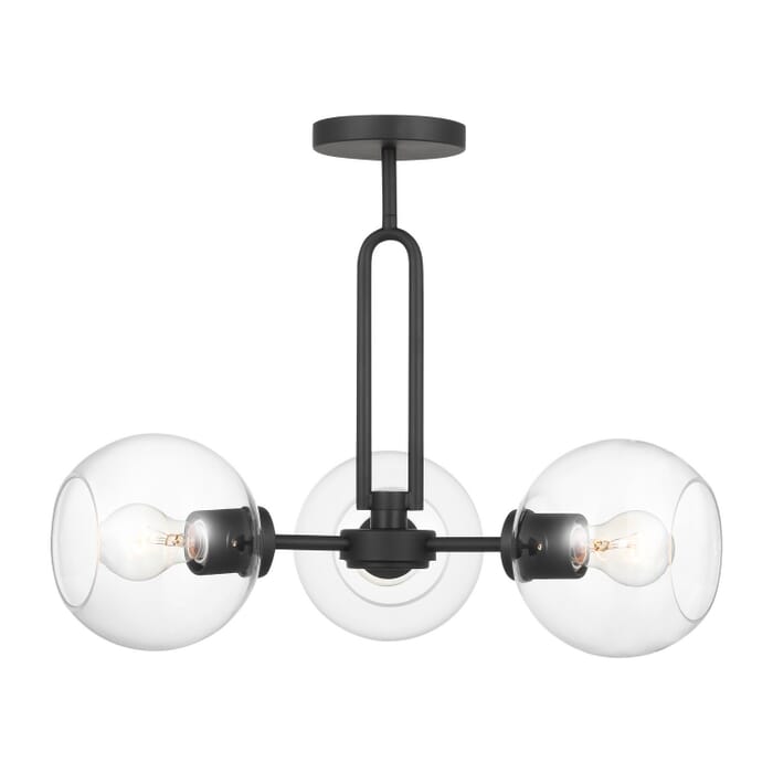 Codyn 3-Light Semi-Flush Ceiling Light in Midnight Black Codyn 3-Light Semi-Flush Ceiling Light in Midnight Black