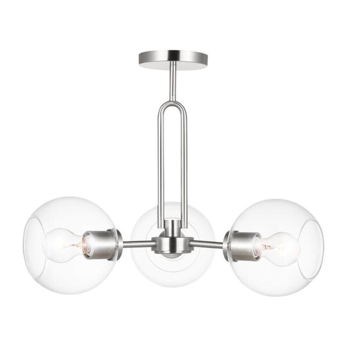 Codyn 3-Light Semi-Flush Ceiling Light in Brushed Nickel Codyn 3-Light Semi-Flush Ceiling Light in Brushed Nickel