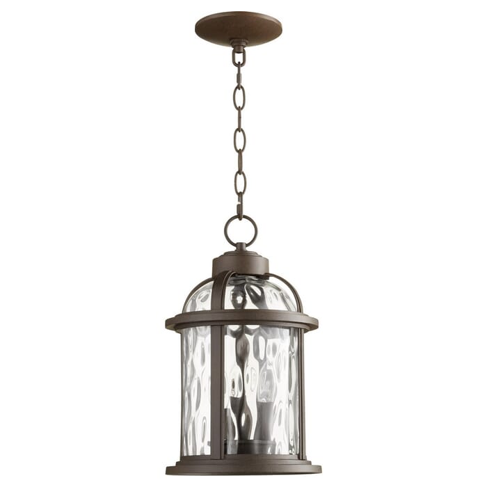 Quorum Winston 3-Light 15" Outdoor Hanging Light in Oiled Bronze Quorum Winston 3-Light 15" Outdoor Hanging Light in Oiled Bronze