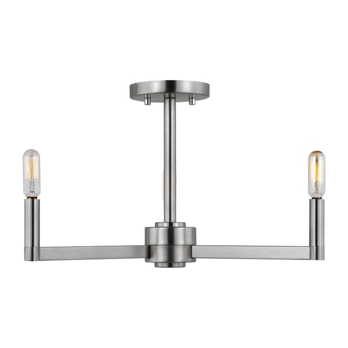 Fullton 3-Light Semi-Flush Ceiling Light in Brushed Nickel Fullton 3-Light Semi-Flush Ceiling Light in Brushed Nickel
