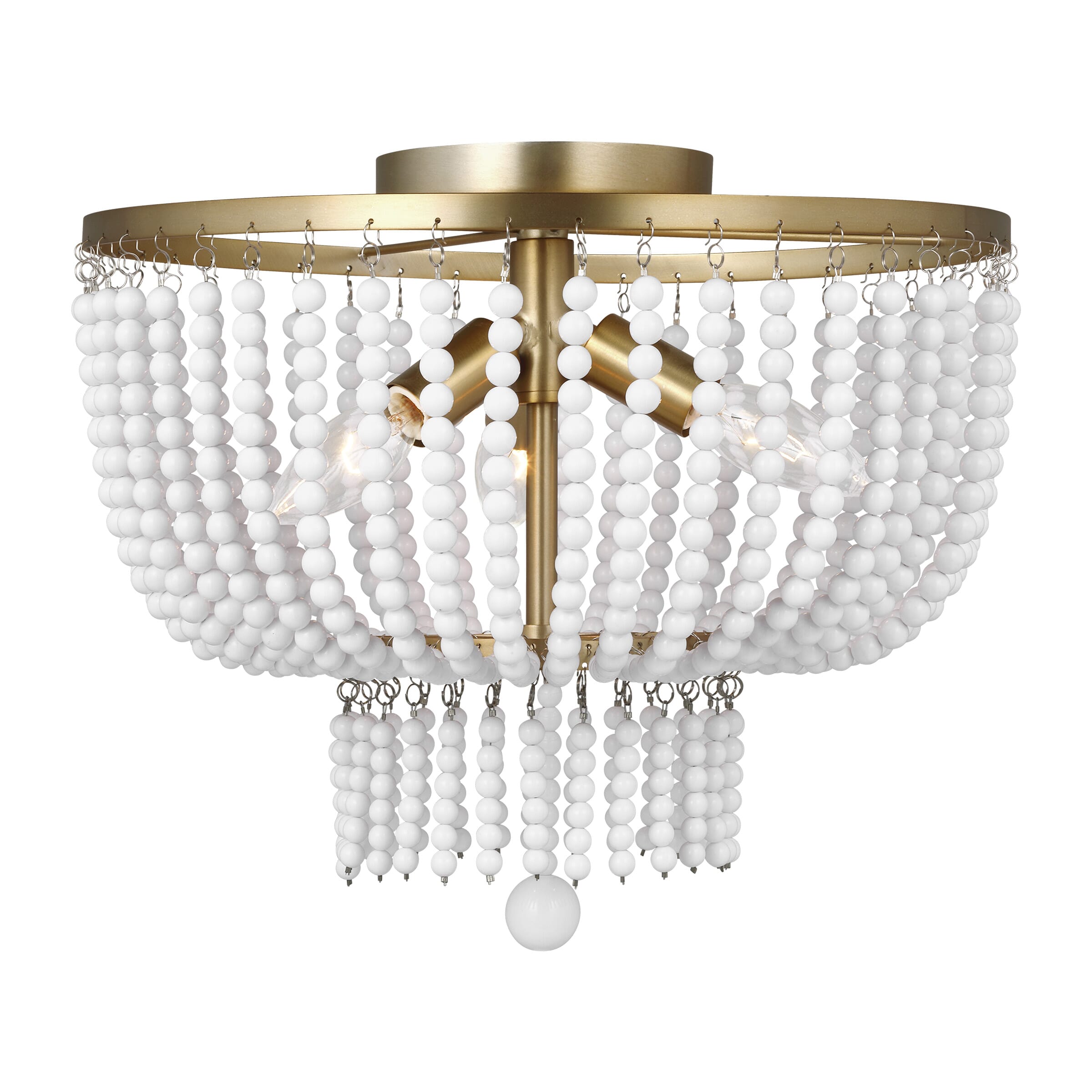 Sea Gull Jackie 3-Light Contemporary Chandelier in Satin Brass
