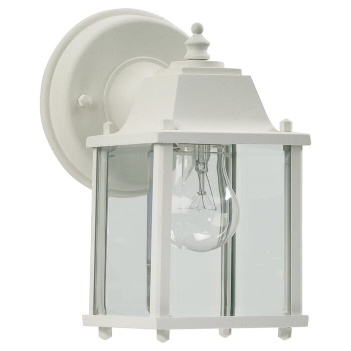 Quorum 9" Outdoor Wall Light in White Quorum 9" Outdoor Wall Light in White