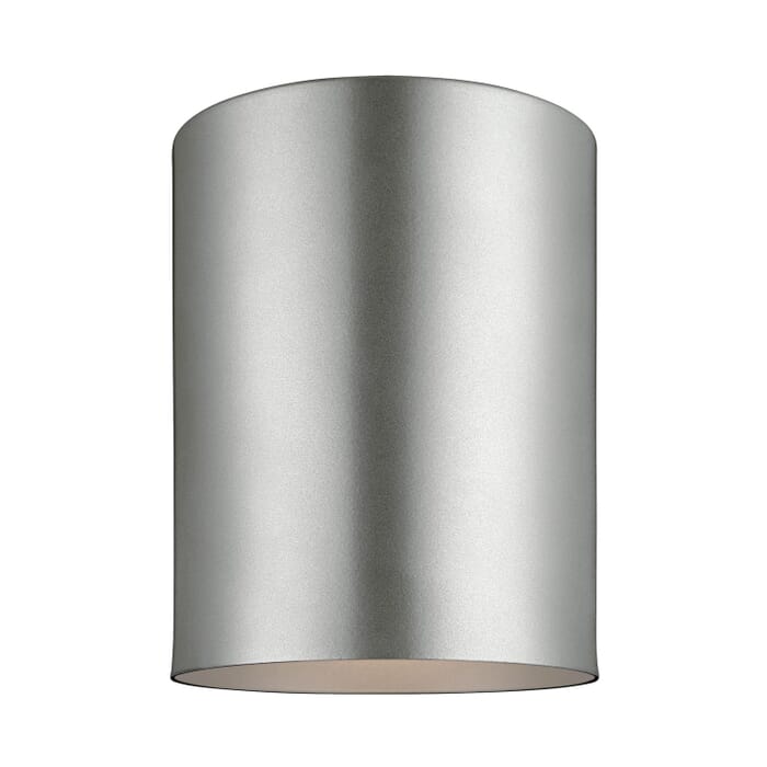 Outdoor Cylinders 1-Light Outdoor Flushmount Ceiling Light in Painted Brushed Nickel Outdoor Cylinders 1-Light Outdoor Flushmount Ceiling Light in Painted Brushed Nickel