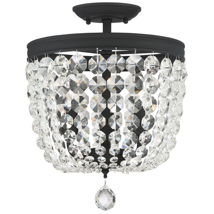 Crystorama Archer 3-Light Ceiling Light in Black Forged with Swarovski Spectra Crystal Crystals Crystorama Archer 3-Light Ceiling Light in Black Forged with Swarovski Spectra Crystal Crystals