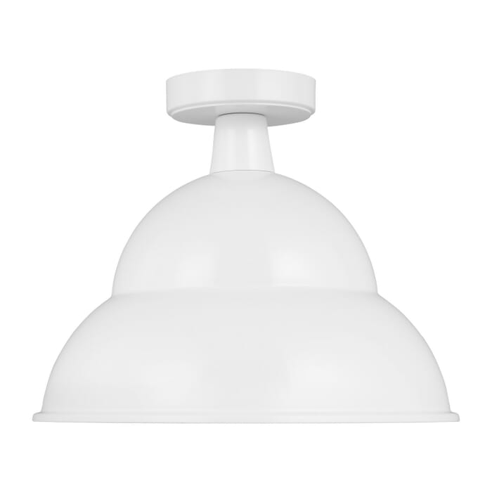Barn Light 1-Light Outdoor Flushmount Ceiling Light in White Barn Light 1-Light Outdoor Flushmount Ceiling Light in White