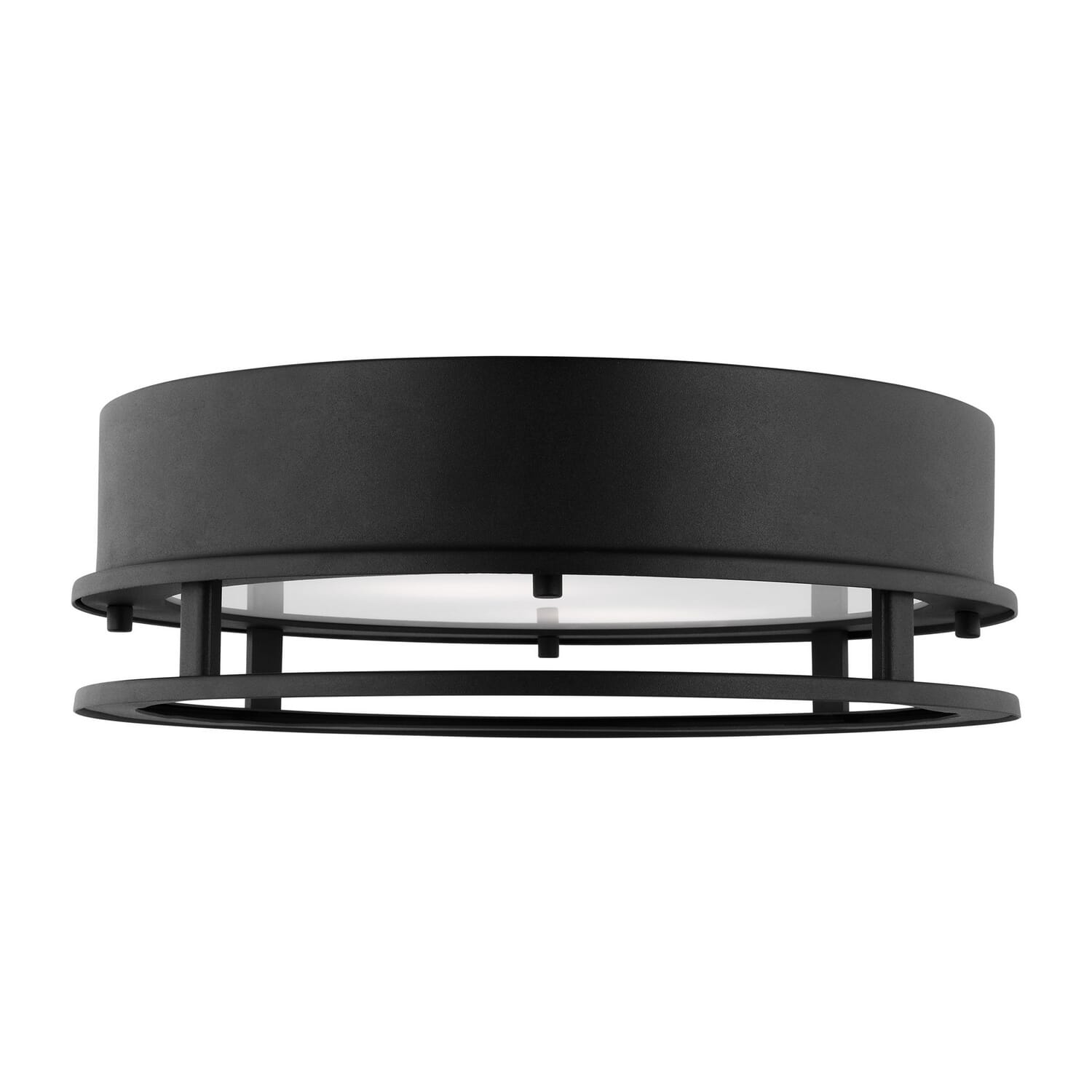 Union 2-Light LED Outdoor Flushmount Ceiling Light in Black