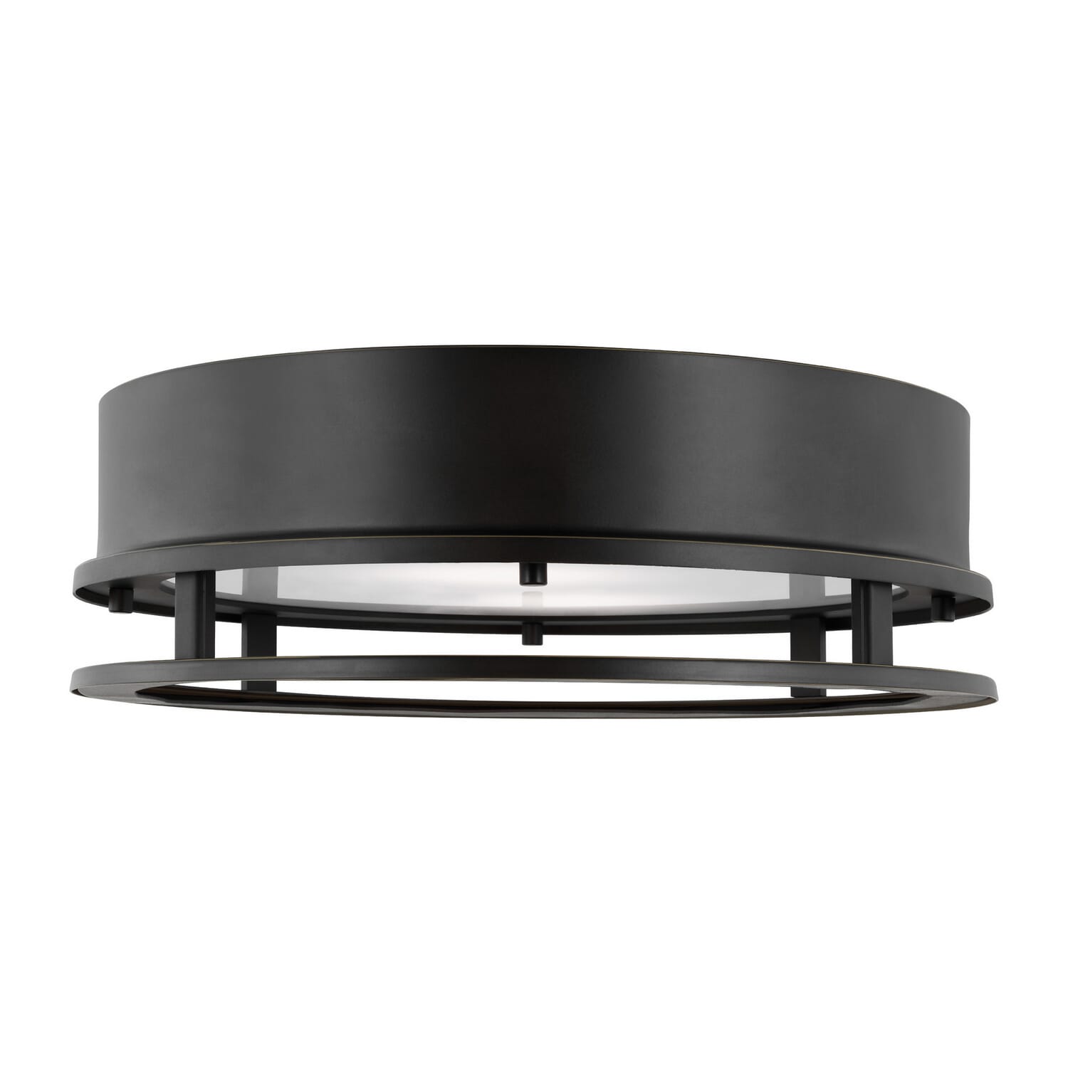 Union 2-Light LED Outdoor Flushmount Ceiling Light in Antique Bronze