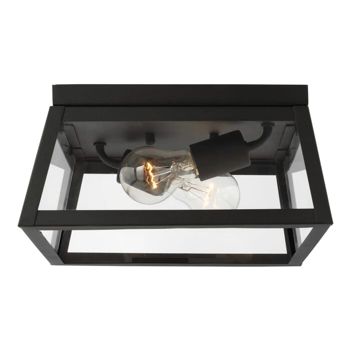 Founders 2-Light Outdoor Flushmount Ceiling Light in Black Founders 2-Light Outdoor Flushmount Ceiling Light in Black