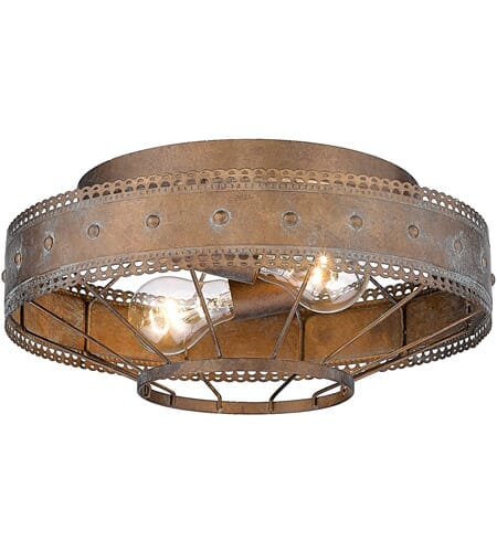 Golden Ferris 3-Light Ceiling Light in Copper Patina