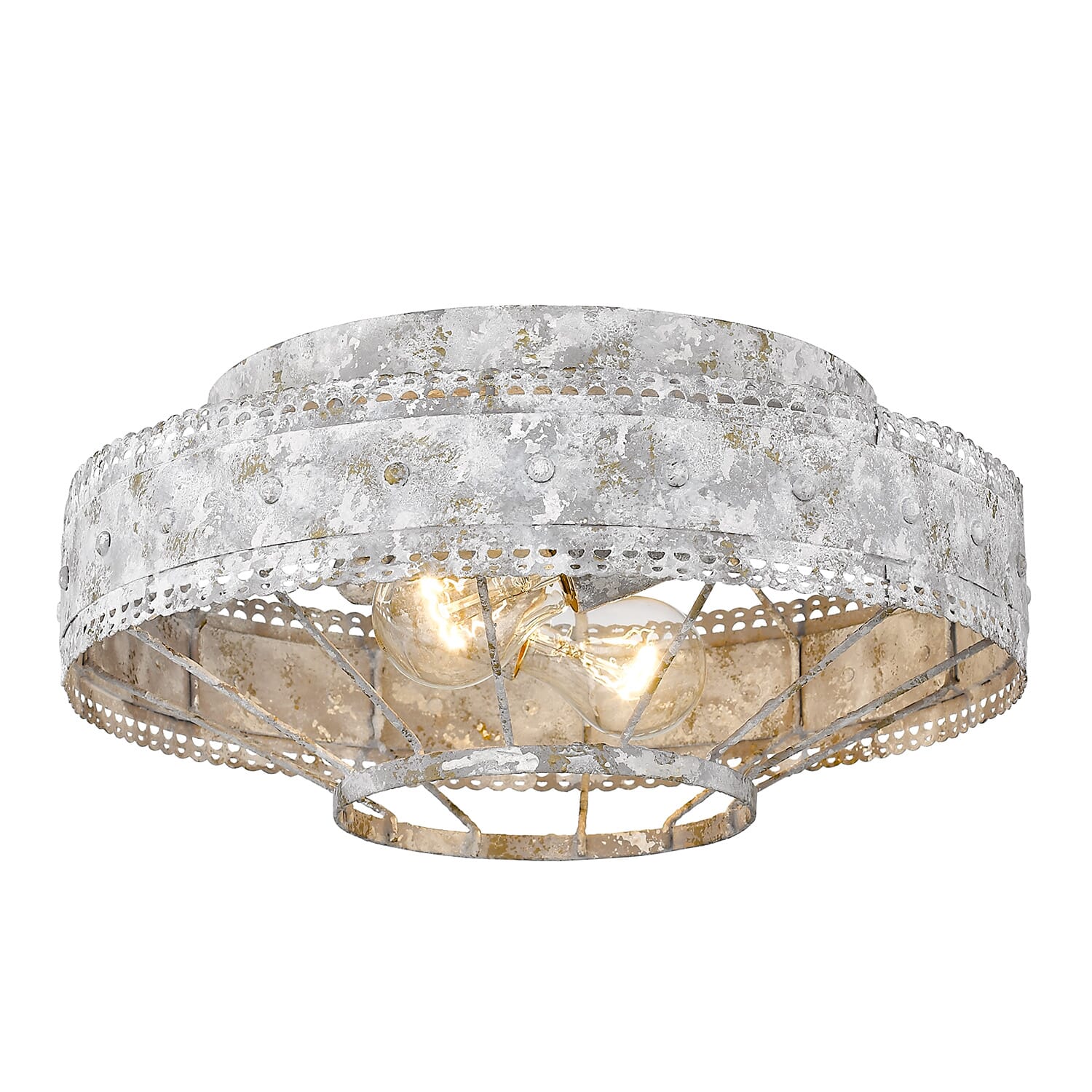 Golden Ferris 2-Light 14" Ceiling Light in Oyster