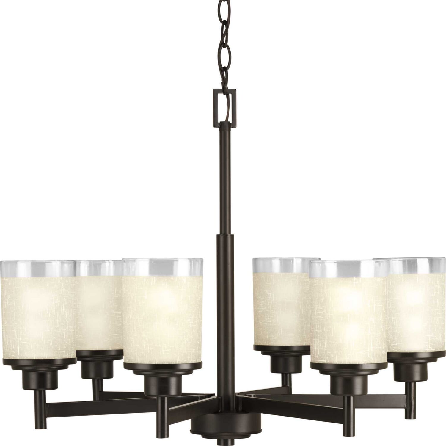 Antique Bronze Six Light Chandelier from the Alexa Collection