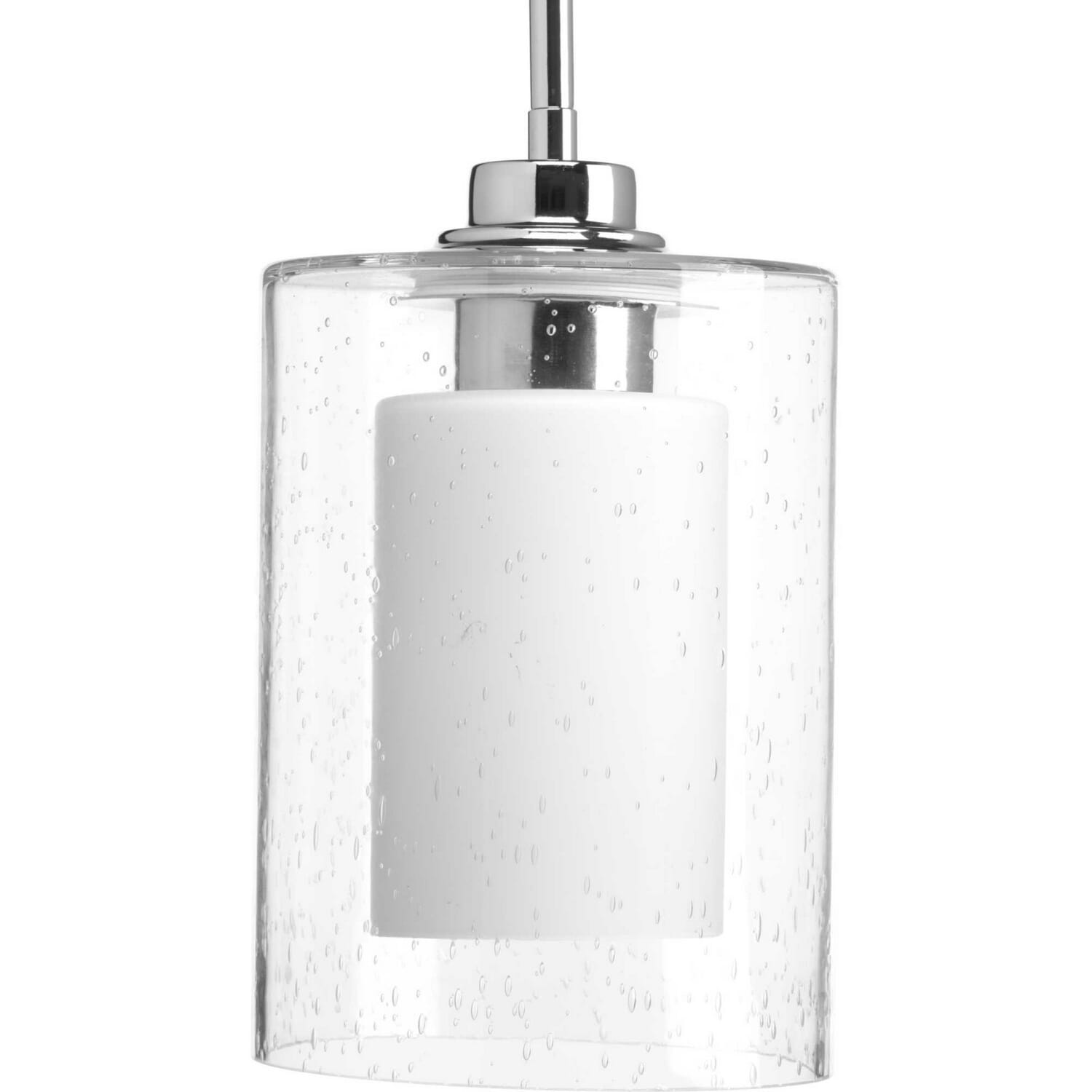 Polished Chrome One Light Pendant from the Double Glass Collection