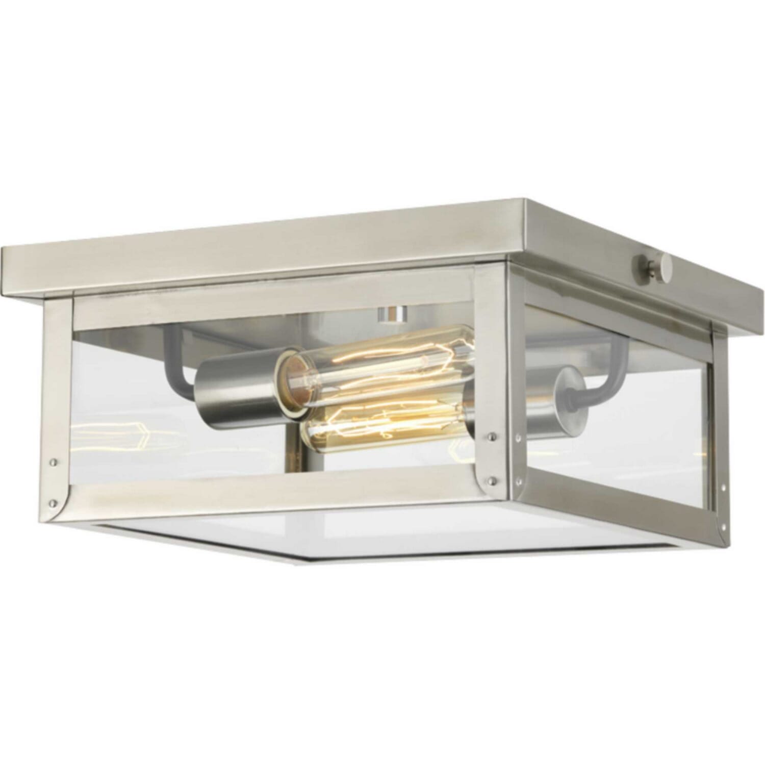 Stainless Steel Two Light Flush Mount from the Union Square Collection