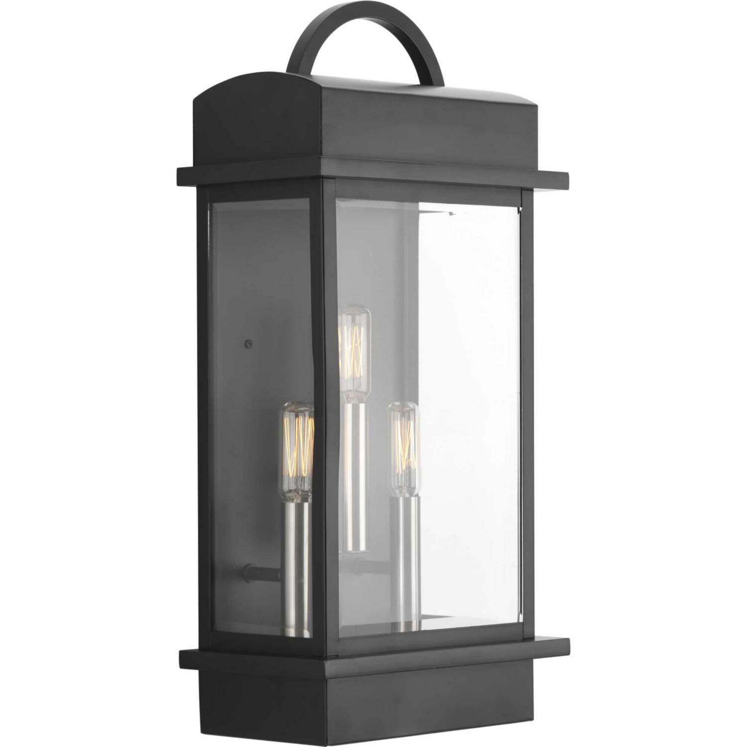 Black Three Light Large Wall Lantern from the Santee Collection